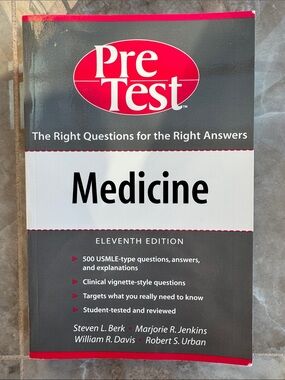 PreTest Medicine Review Book Eleventh Edition by Berk, Jenkins, Davis & Urban